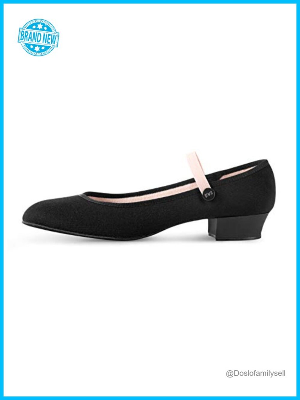 Canvas Dance Character Shoes Wide Low Heel Slip-On Suede Sole